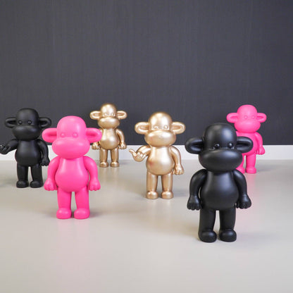 Ornament - Monkey Figurine 'The Legend' - Resin - Black - 33x21x50cm