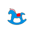 Blauwe schommelpaard magnetische flesopener