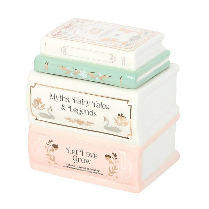 Oil Burner and Book Stack Wax Warmer