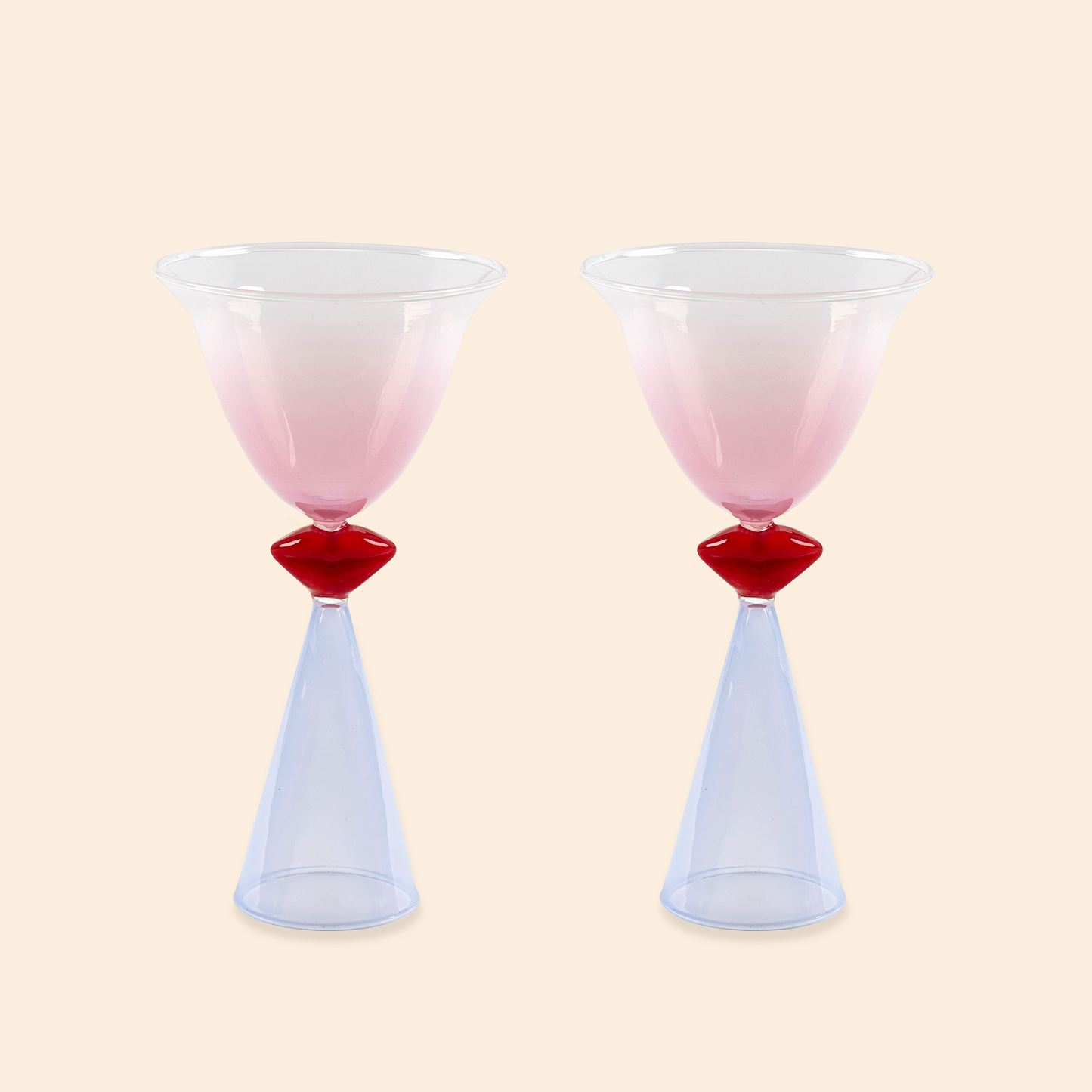 Lip-tinted cocktail glasses - Set of 2