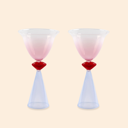 Lip-tinted cocktail glasses - Set of 2