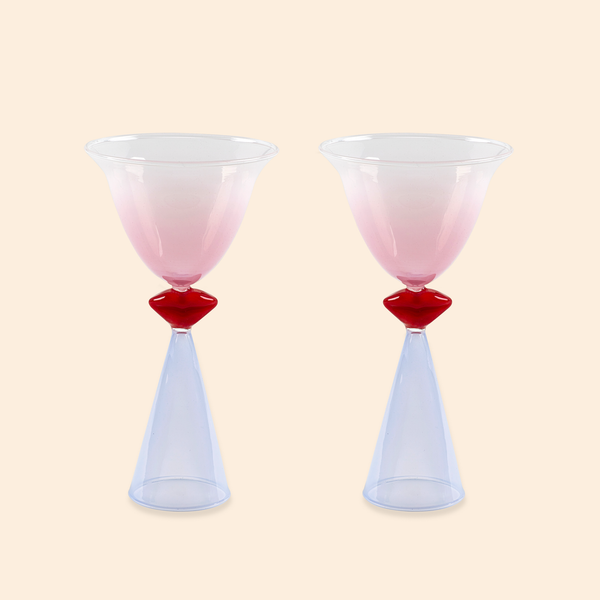 Lip-tinted cocktail glasses - Set of 2