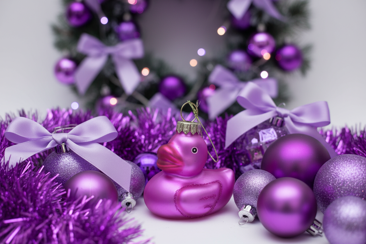 Roze badeend kerstbal