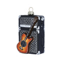 Weihnachtsanhänger E-Gitarre mit Verstärker, Glas, 10 cm