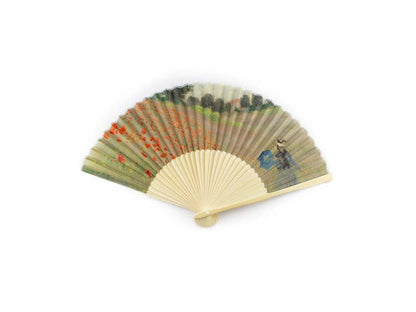 Monet "Poppy Field" bamboo fan