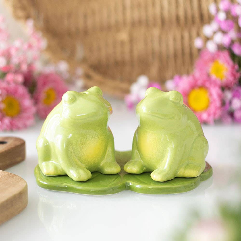 Salt and Pepper Frog on Water Lily