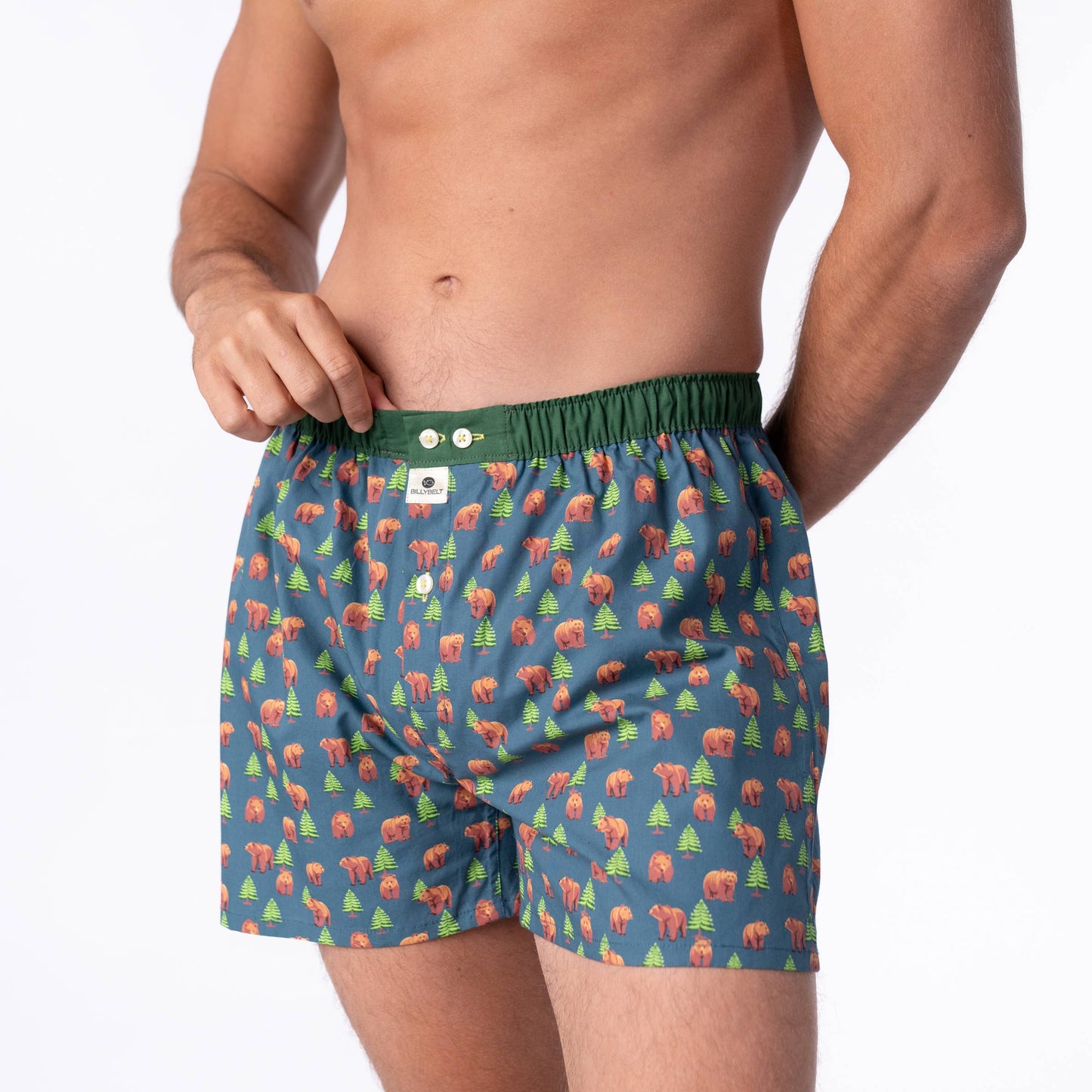 Boxer shorts in 100% organic cotton - Brown bear