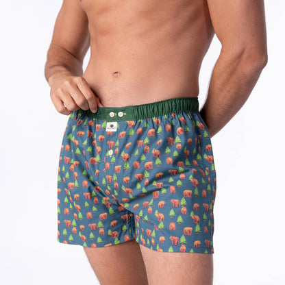 Boxer shorts in 100% organic cotton - Brown bear