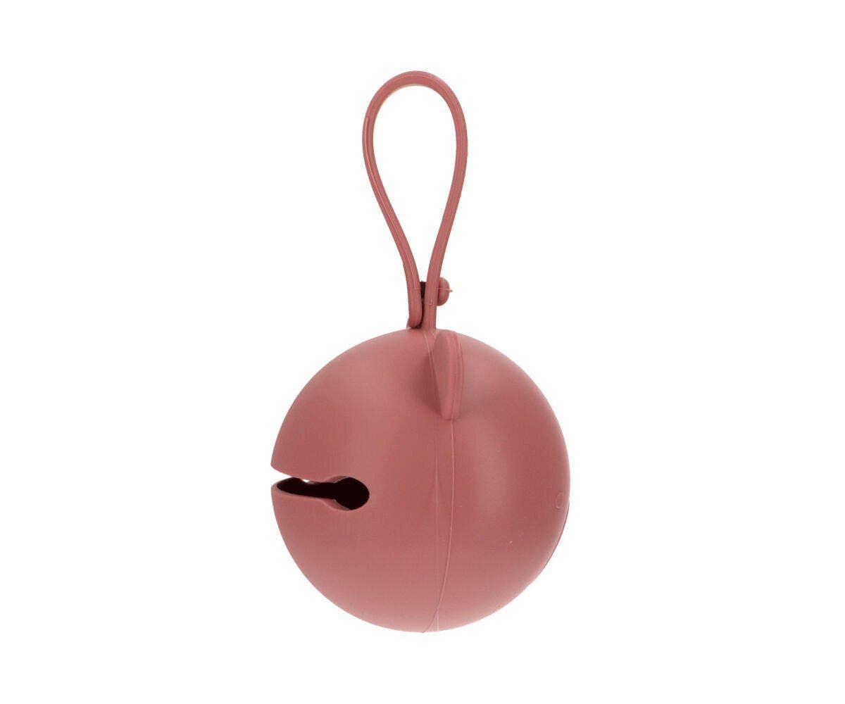Silicone Soother Holder Dusty Pink Bear