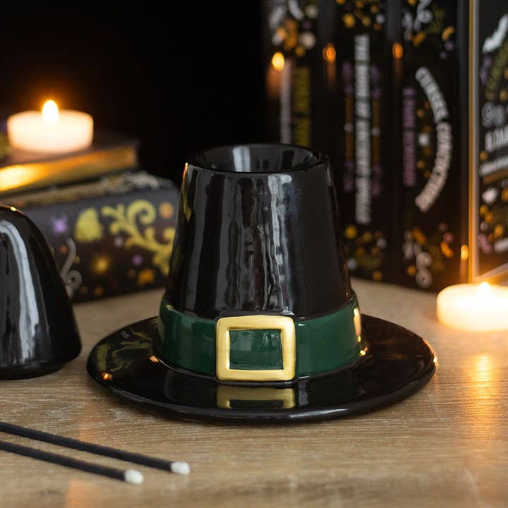 Black witch's hat incense burner for Halloween