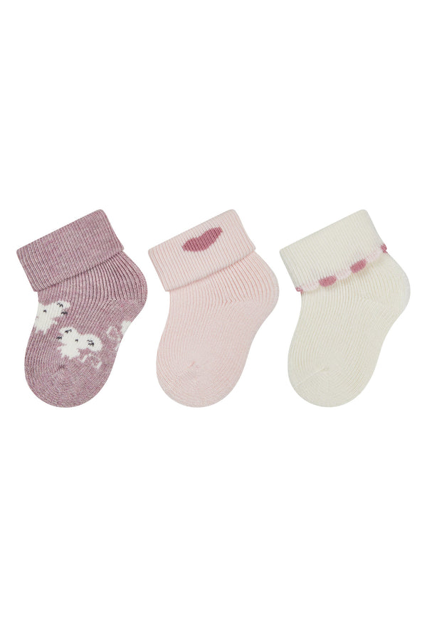 3-pack of newborn fold-over socks