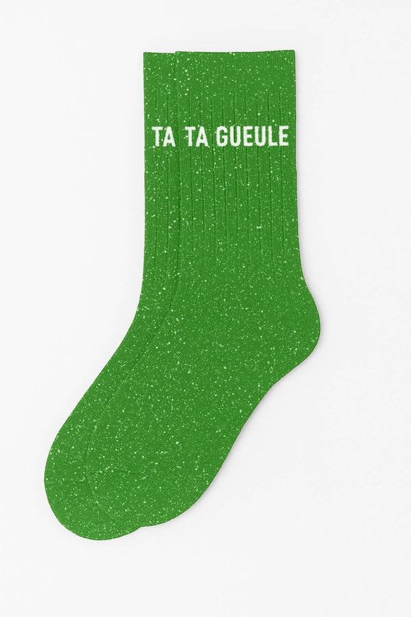 Chaussettes à Paillettes Ta Gueule Vert Matcha – Gleety