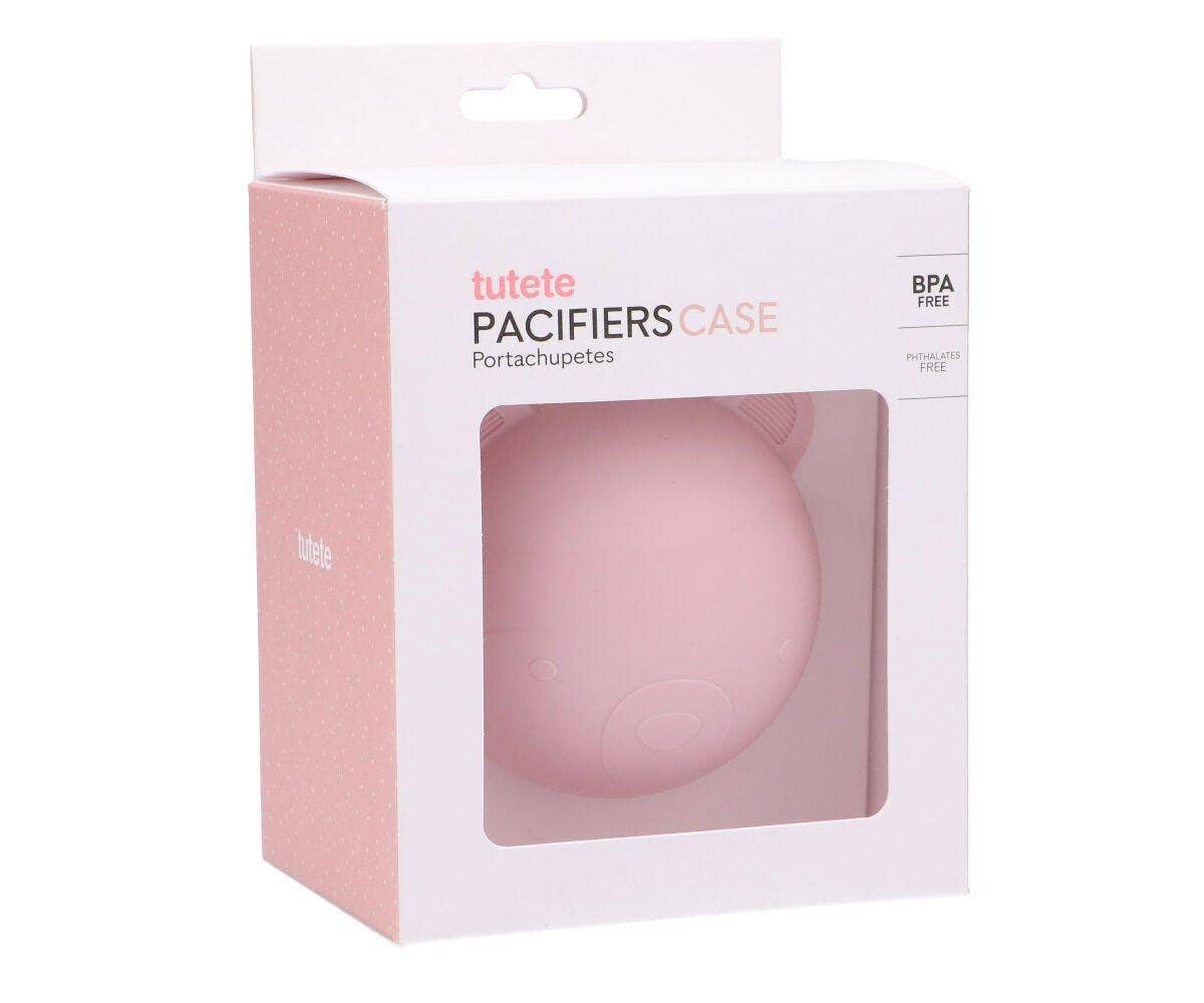 Pink Bear Silicone Soother Clip