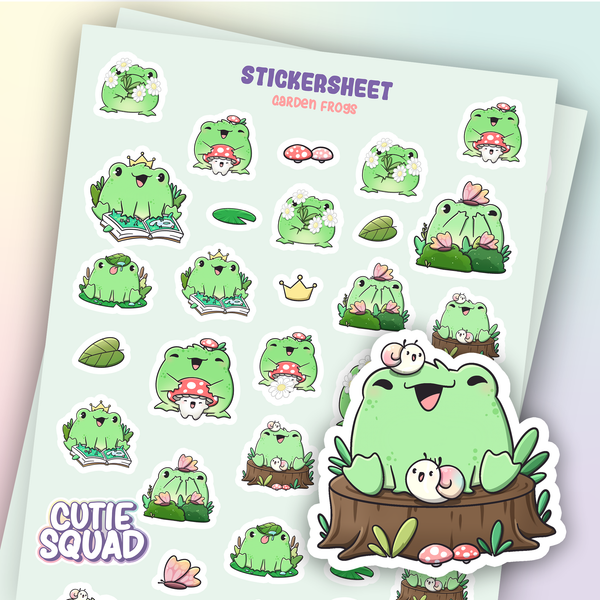 Garden Frogs sticker sheets