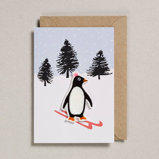 Penguin on Skis Card