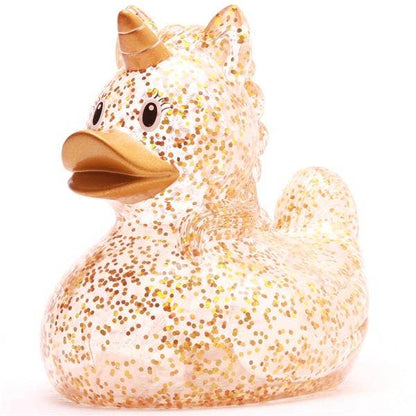 Gold Glitter Unicorn Duck