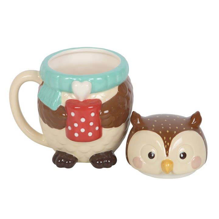 Mug with lid Oliver the owl
