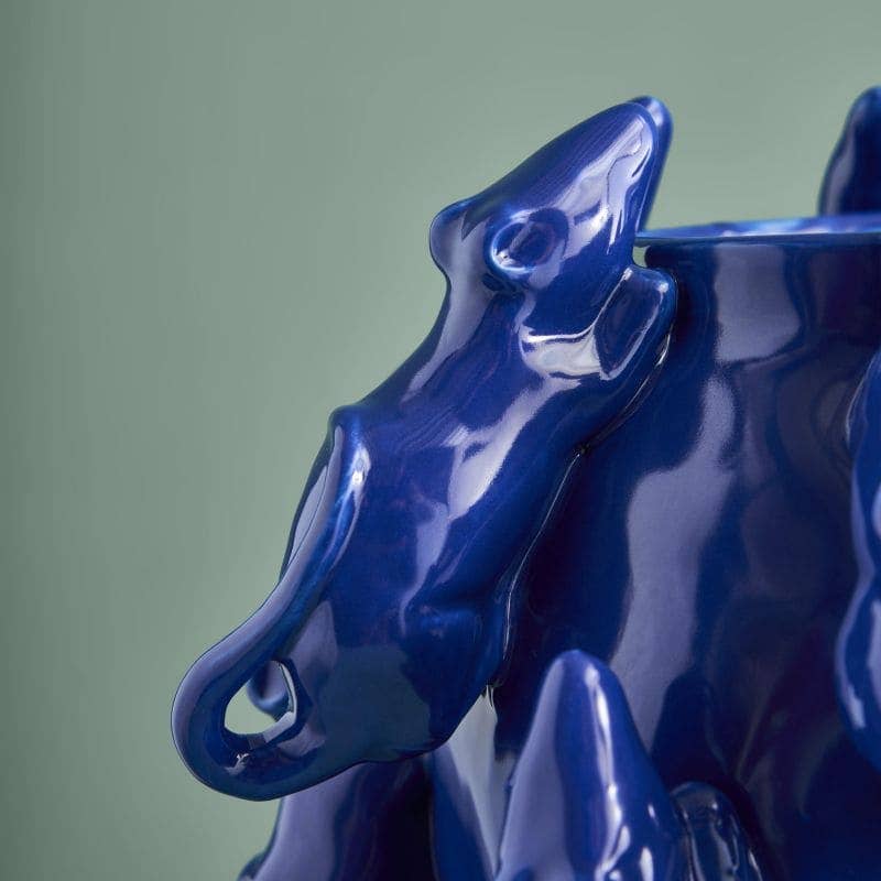 Vase M. Mäuschen, grès bleu cobalt, 23 x 23 x 26 cm