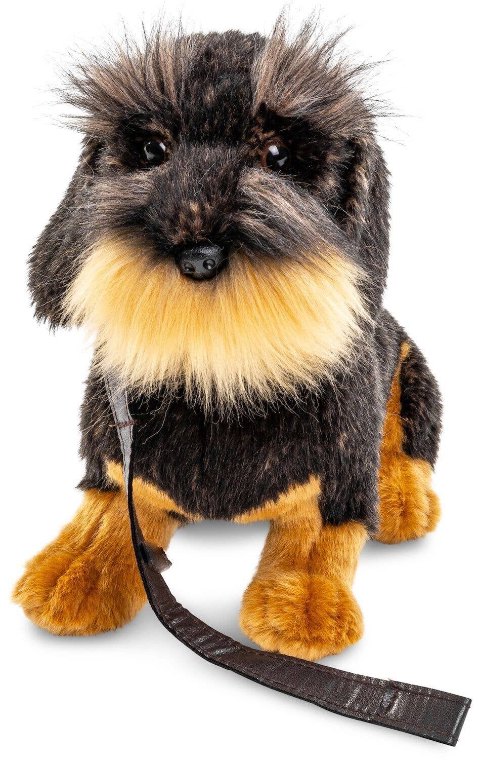 Peluche Teckel à Poil Dur, Assis (avec Laisse) - 22 cm (Hauteur)