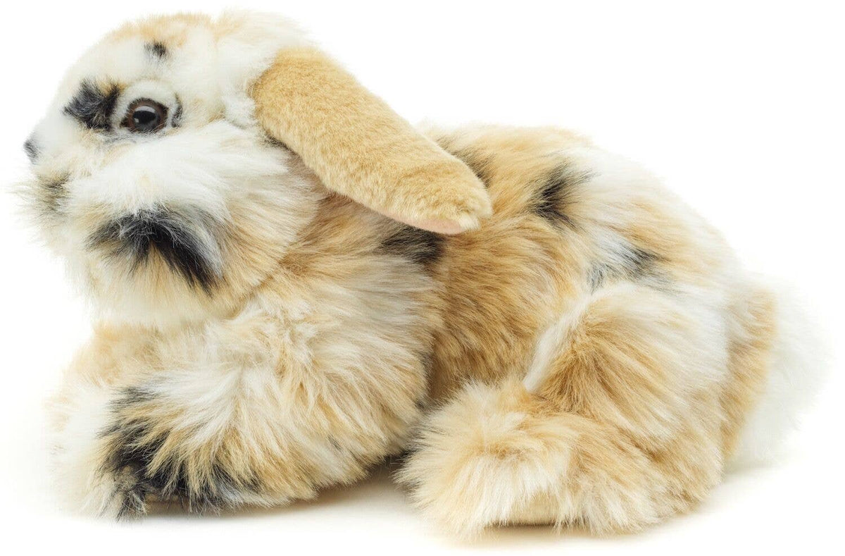 Lying tricolor lion-head rabbit plush toy