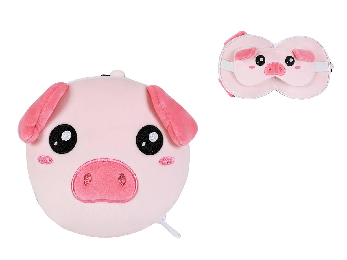 Coussin avec masque de sommeil Piggy