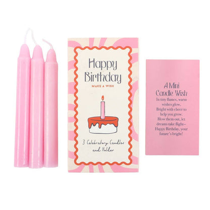 Lot de 3 bougies "Joyeux anniversaire" On the Go