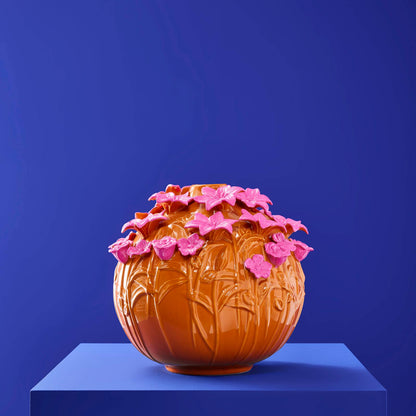 Verano Vase, Orange/Pink Stoneware, 34 x 29.5 cm
