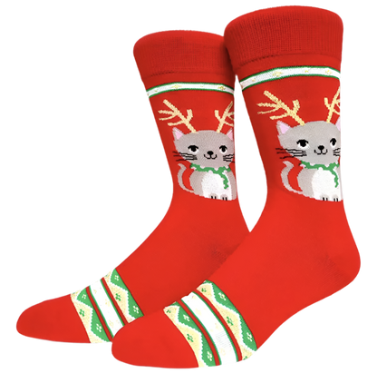 chaussettes chat de noel mrcol