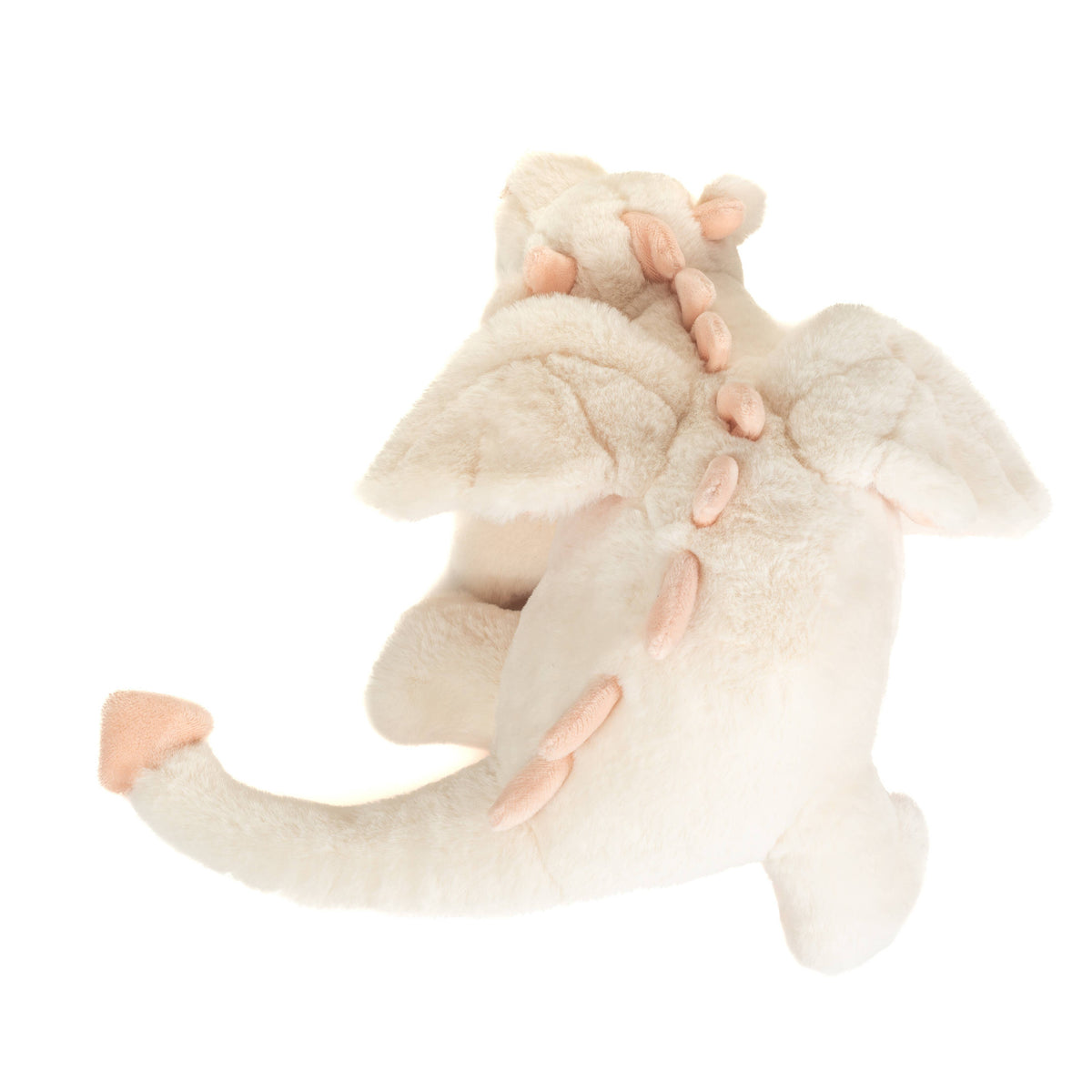 Peluche Dragon Fluffy Blanc et Rose – 32 cm