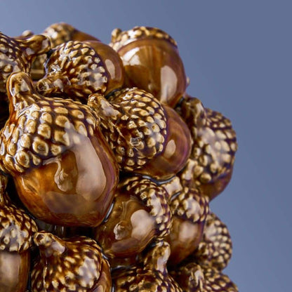 Eikelvaas, bruin steengoed, 19 x 19 x 27 cm