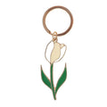 Witte tulp sleutelhanger