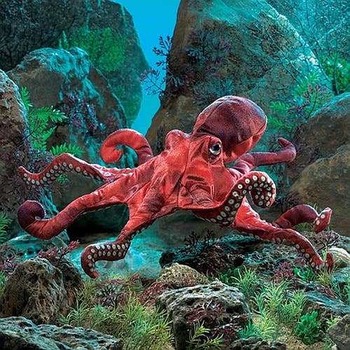 Red Octopus Hand Puppet