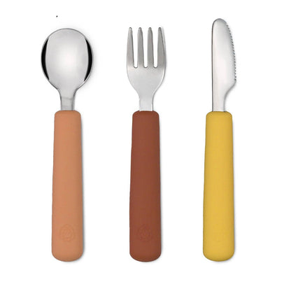 Camel and chestnut cutlery set (fork/spoon/knife)