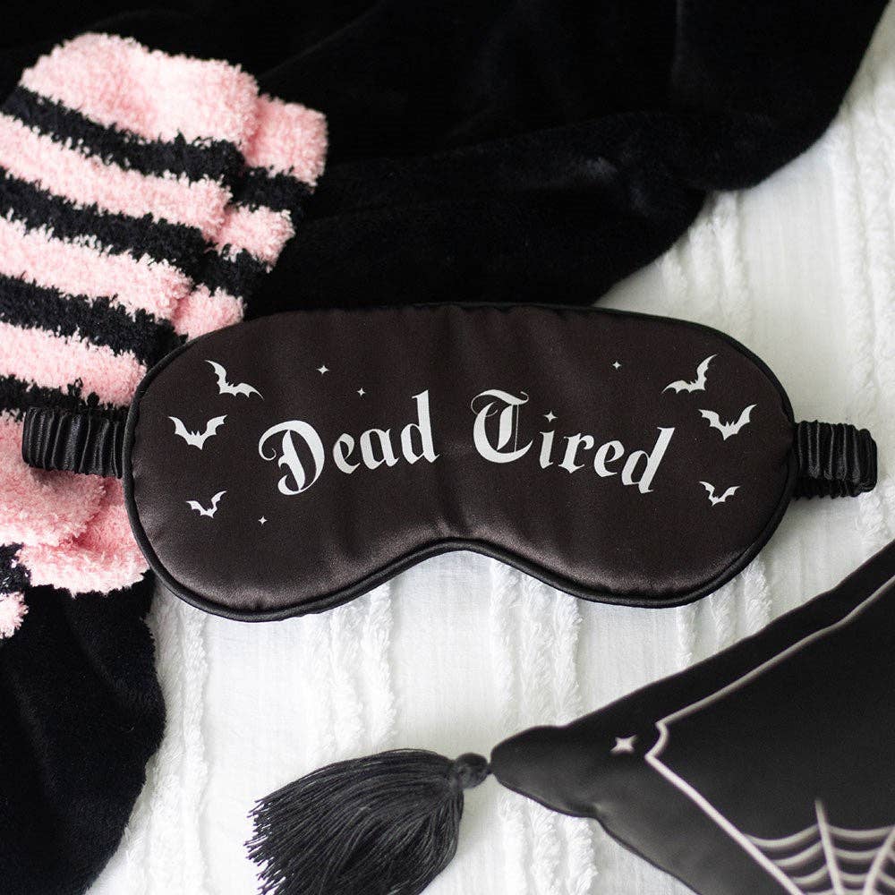 Gothic satin sleep mask "Dead Tired"