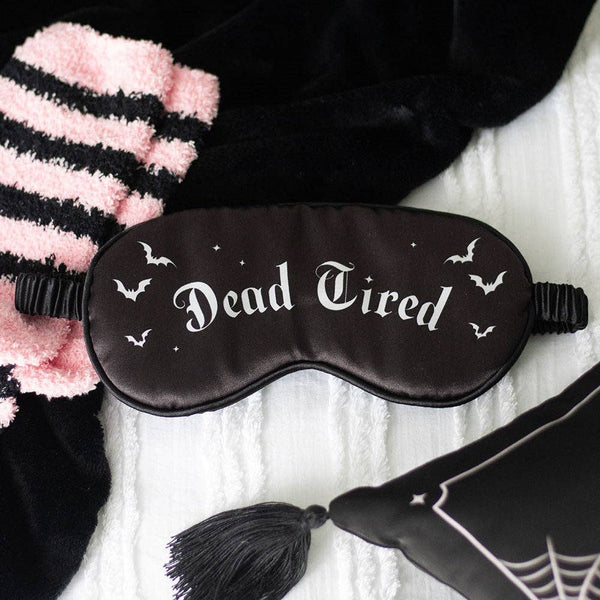 Gothic satin sleep mask "Dead Tired"