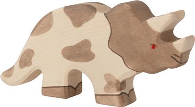 Holztiger Dino: TRICERATOPS 17x2x8cm, bois