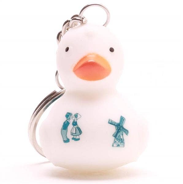 Delft Porcelain Duck Keychain
