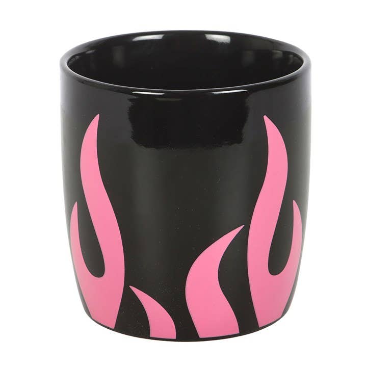 Mug noir Flammes roses – 320 ml