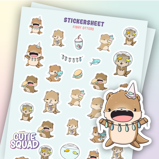 Fish-eating Otter Sticker Sheets