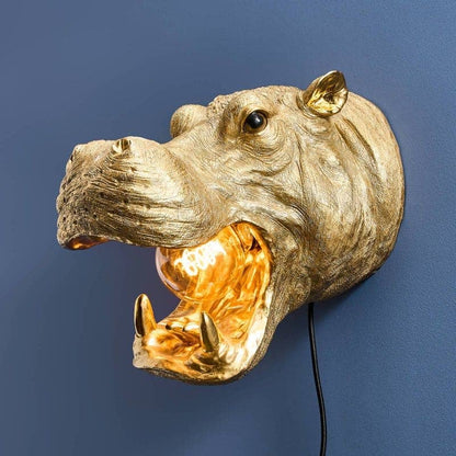 Patty Gold Hippopotamus Wall Sconce