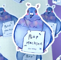Duiven "Poepmachine" sticker