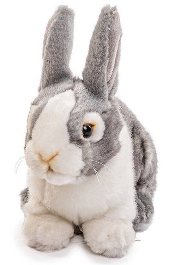 Peluche lapin gris-blanc assis Uni Toys