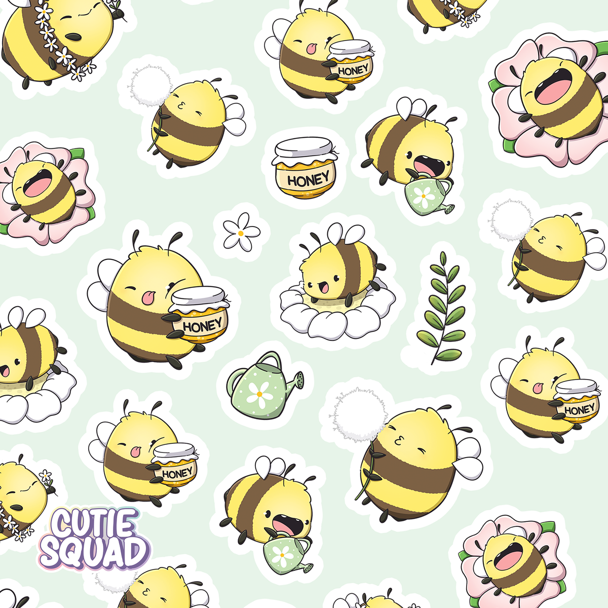 Flowery Bee Sticker Sheets