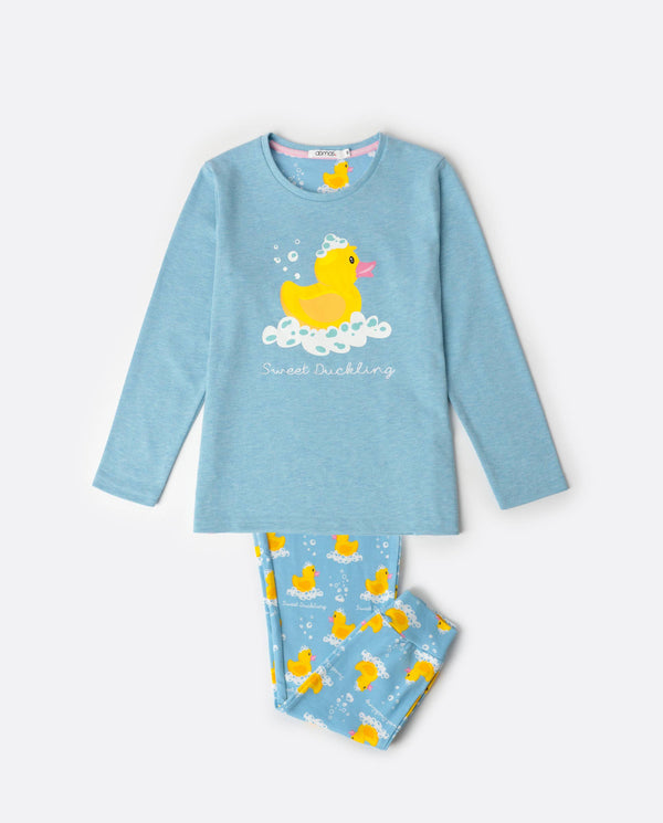 Long-Sleeved Children's Pajamas - "Sweet Duckling" Duck