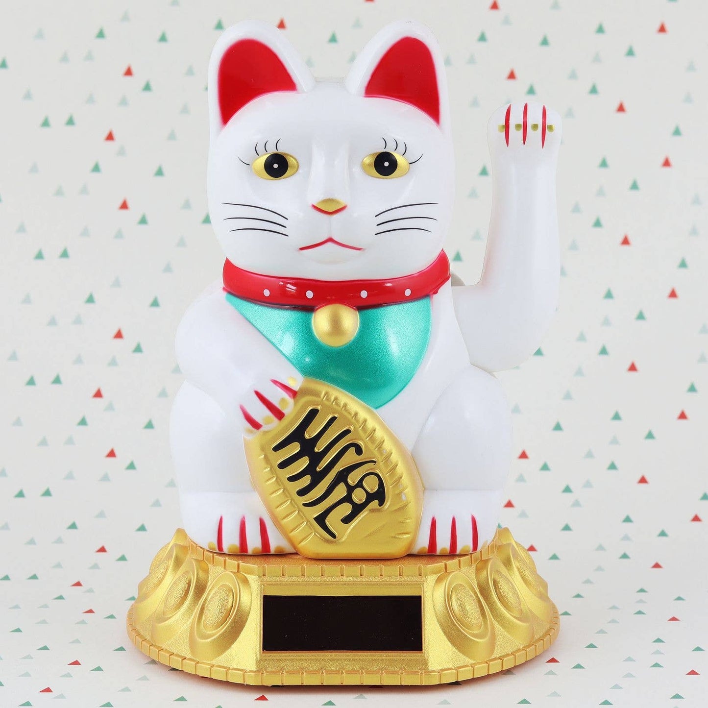 Solar Lucky Cat white 18cm
