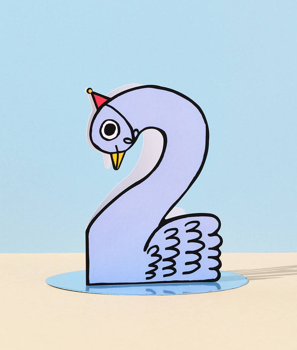 Swan 2nd Birthday Card