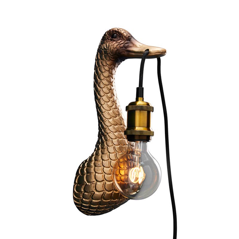 Duck wall light “Son of a Duck” Gold