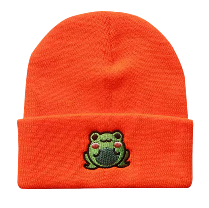 Embroidered Kawaii Frog Hat