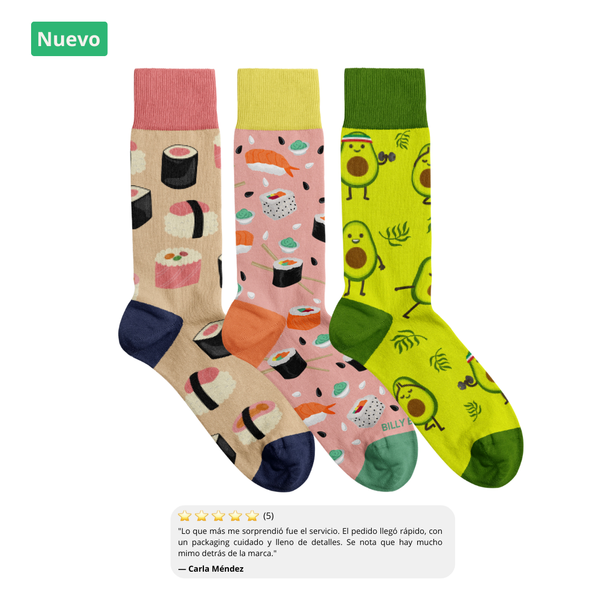 Sushi & Avocado Socks Pack 🥑🍣🍱