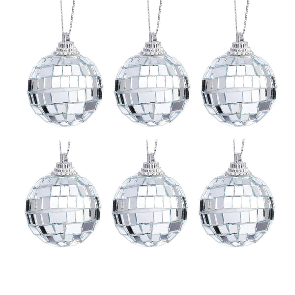Mini gefacetteerde kerstballen (6 stuks)
